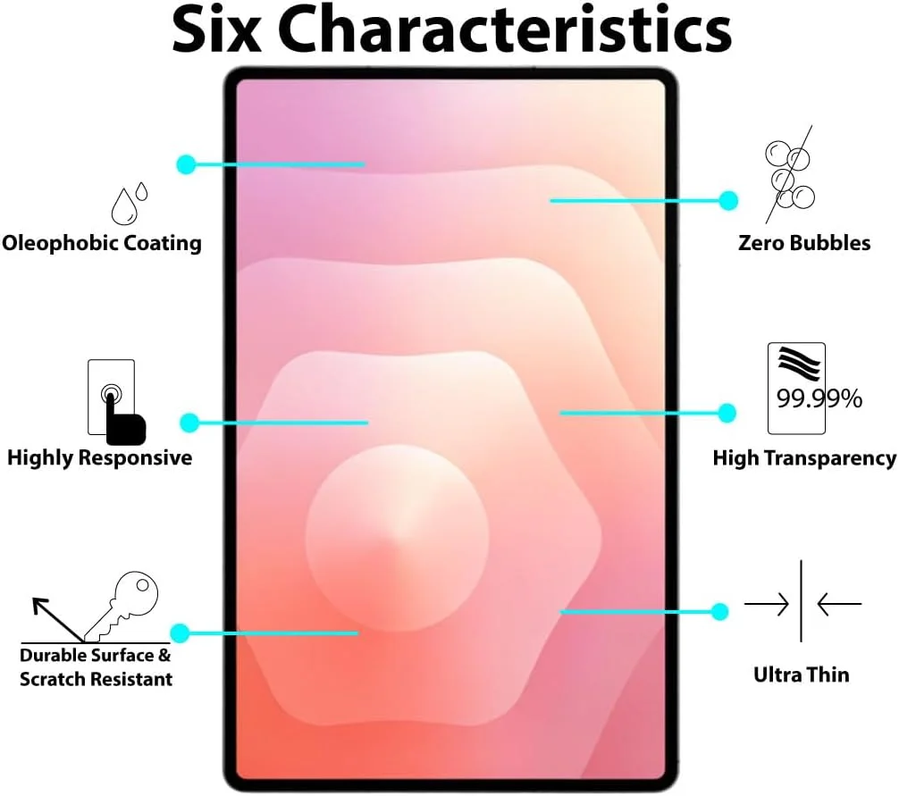محافظ صفحه نمایش آل حتروشی سازگار با سامسونگ گلکسی تب S11 شیشه حرارت دیده [پوشش کامل HD] [نصب آسان] [مقاوم در برابر خراش] [سختی 9H] فیلم محافظ