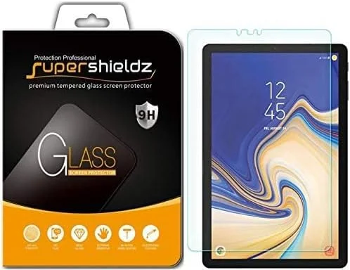محافظ صفحه نمایش شیشه ای حرارت دیده Supershieldz برای Samsung Galaxy Tab S4 (10.5 اینچ)، ضد خش، بدون حباب