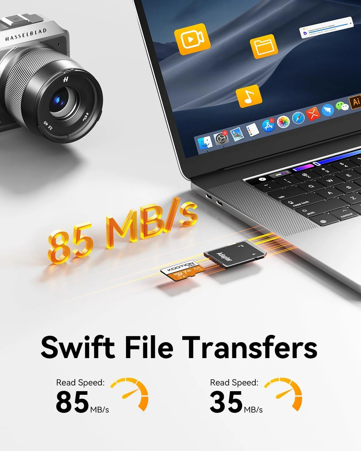 کارت حافظه میکرو اس دی 64 گیگابایتی کوتیون بسته 10 عددی به همراه آداپتور، کارت حافظه فلش TF پرسرعت U3، A1، V30، 4K UHD، کارت حافظه microSDXC