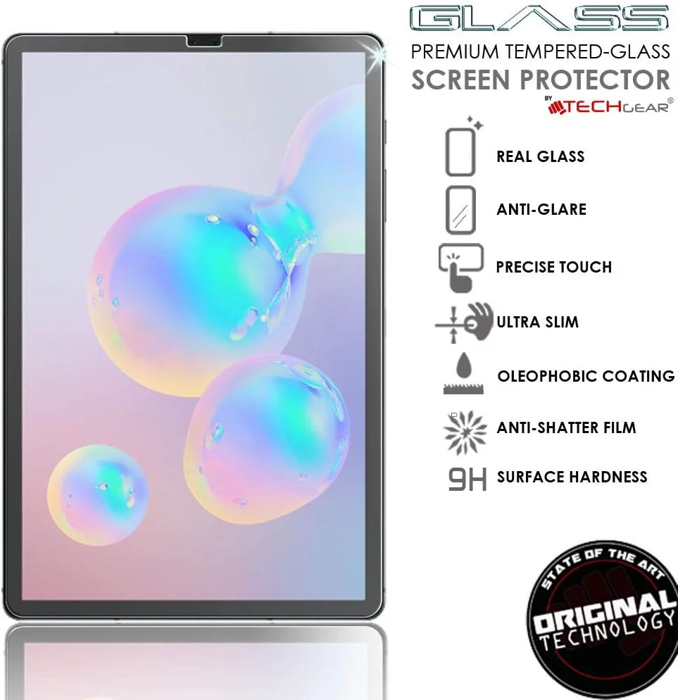 محافظ صفحه نمایش شیشه ای مات ضد بازتاب نور TECHGEAR Galaxy Tab S6 10.5 اینچ، شیشه حرارت دیده [سختی 9H] [مقاوم در برابر خراش] [بدون حباب] طراحی شده برای Samsung Galaxy Tab S6 10.5 اینچ (-T860 / -T865)