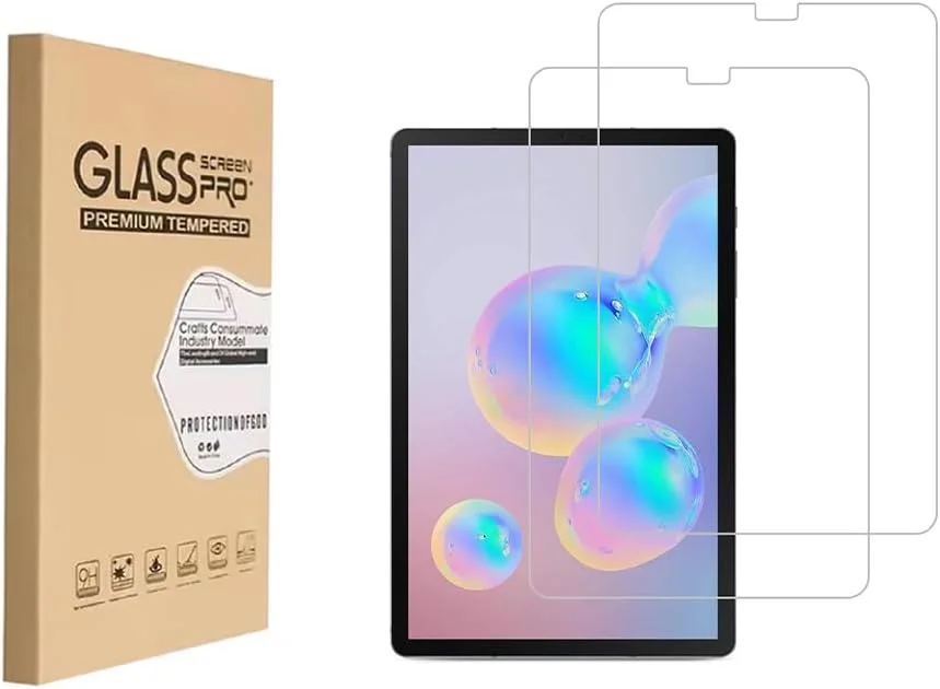 محافظ صفحه نمایش HYGAMOCC برای تبلت سامسونگ گلکسی تب S5e (T725, T720) و تب S6 10.5 اینچ، فیلم شیشه ای حرارت دیده ضد خش، بدون حباب، کیفیت بالا (2 عدد)