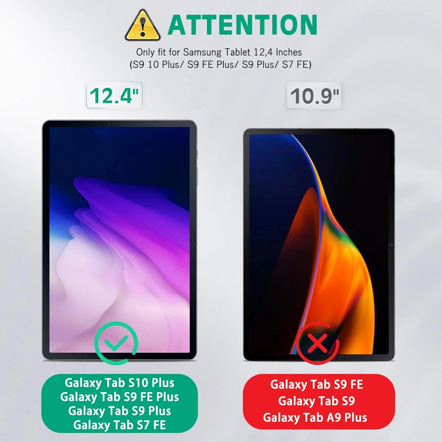 محافظ صفحه نمایش شیشه ای حرارت دیده Apiker برای تبلت سامسونگ گلکسی تب S10+/S9 FE+/S9+/S8+/S7+ - فیلم با سختی 9H به همراه قاب