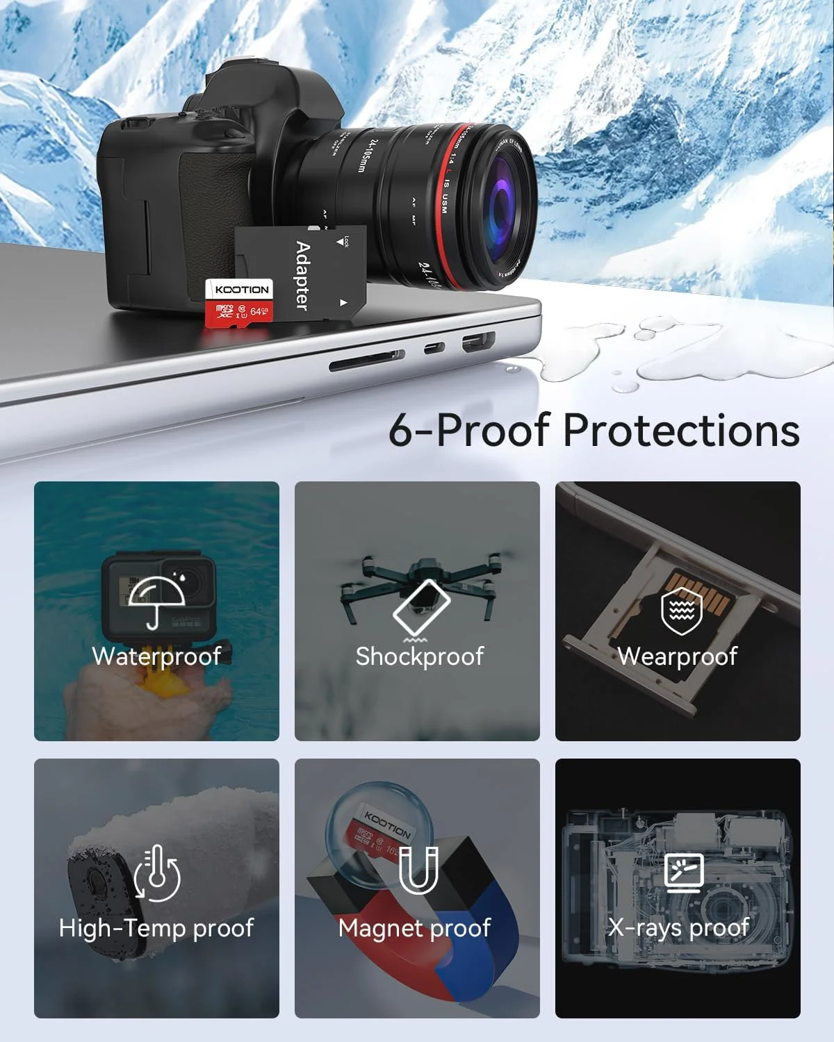 کارت حافظه میکرو اس دی 64 گیگابایتی کوتیون بسته 5 عددی به همراه آداپتور، UHS-I, U1, Full HD، کلاس 10 TF کارت حافظه فلش برای گوشی های هوشمند کارت حافظه میکرو اس دی 64 گیگابایتی کوتیون بسته 5 عددی به همراه آداپتور، UHS-I, U1, Full HD، کلاس 10 TF کارت حافظه فلش برای گوشی های هوشمند