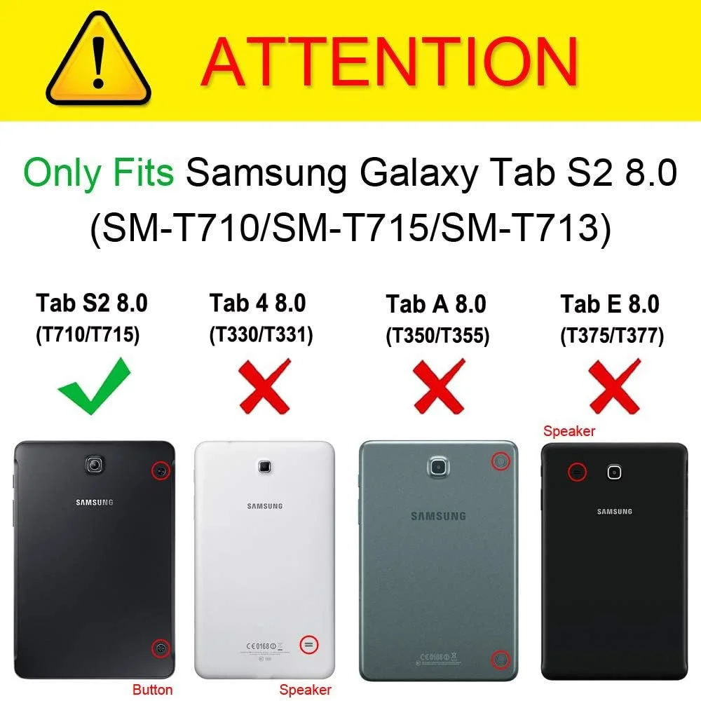 [2 عدد] محافظ صفحه نمایش شیشه ای حرارت دیده برای تبلت 8.0 اینچی سامسونگ گلکسی تب S2 8.0 اینچ [T710/T715]