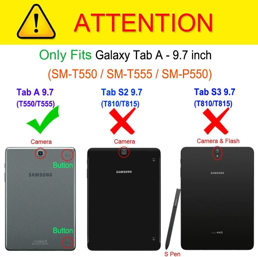[2 Packs] Tempered Glass Screen Protector for 9.7" Samsung Galaxy Tab A 9.7 [SM-T550/T555]