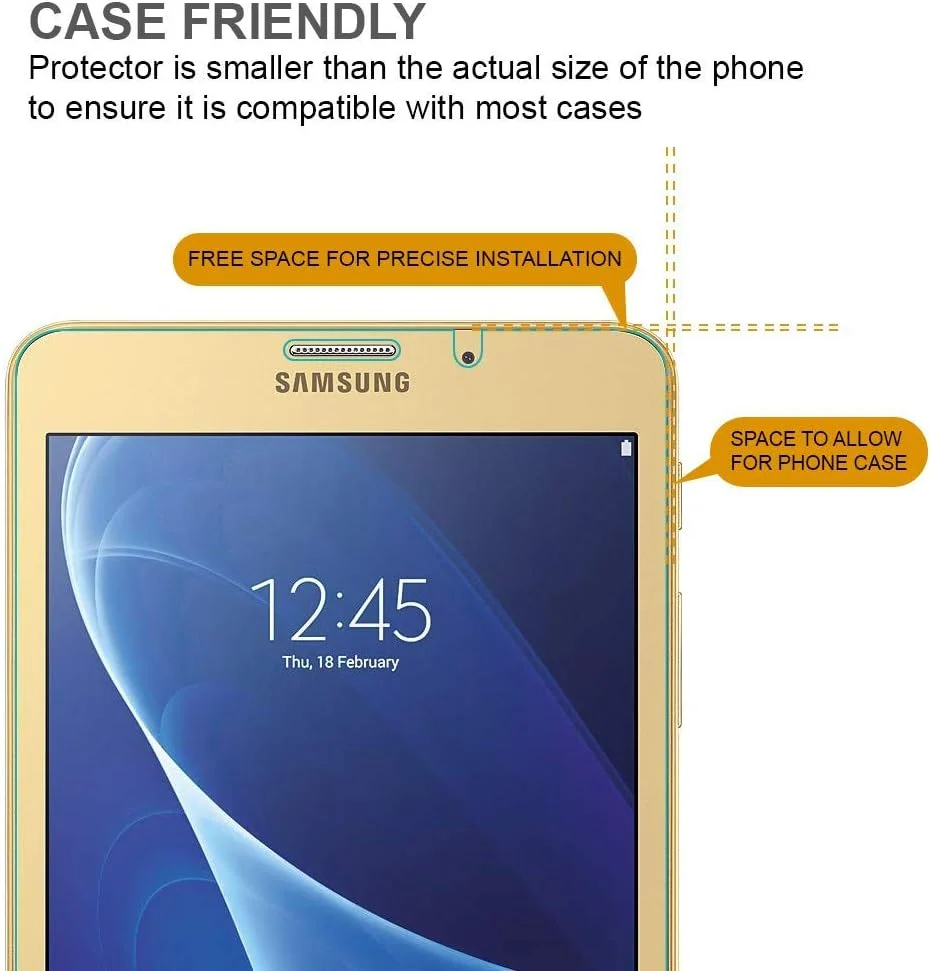 محافظ صفحه نمایش شیشه ای حرارت دیده M.G.R.J® برای تبلت سامسونگ گلکسی تب A 7.0 (J Max/-T280 / T285 / T288) (7 اینچ)