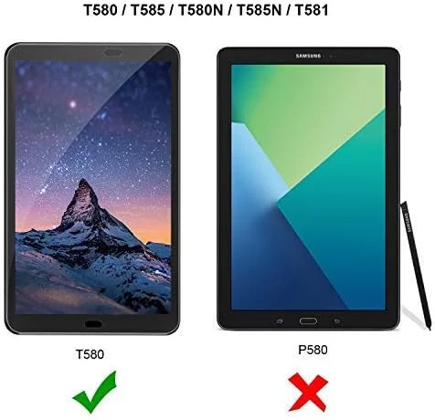 محافظ صفحه نمایش گروتک [2 عدد] برای تبلت سامسونگ گلکسی تب A 10.1 2016 (مدل T580 / T585)، سختی 9H، ضد خش، ضد اثر انگشت، شیشه حرارت دیده فوق العاده شفاف برای سامسونگ تب A 10.1 2016