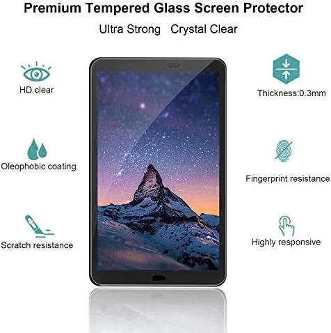 محافظ صفحه نمایش گروتک [2 عدد] برای تبلت سامسونگ گلکسی تب A 10.1 2016 (مدل T580 / T585)، سختی 9H، ضد خش، ضد اثر انگشت، شیشه حرارت دیده فوق العاده شفاف برای سامسونگ تب A 10.1 2016