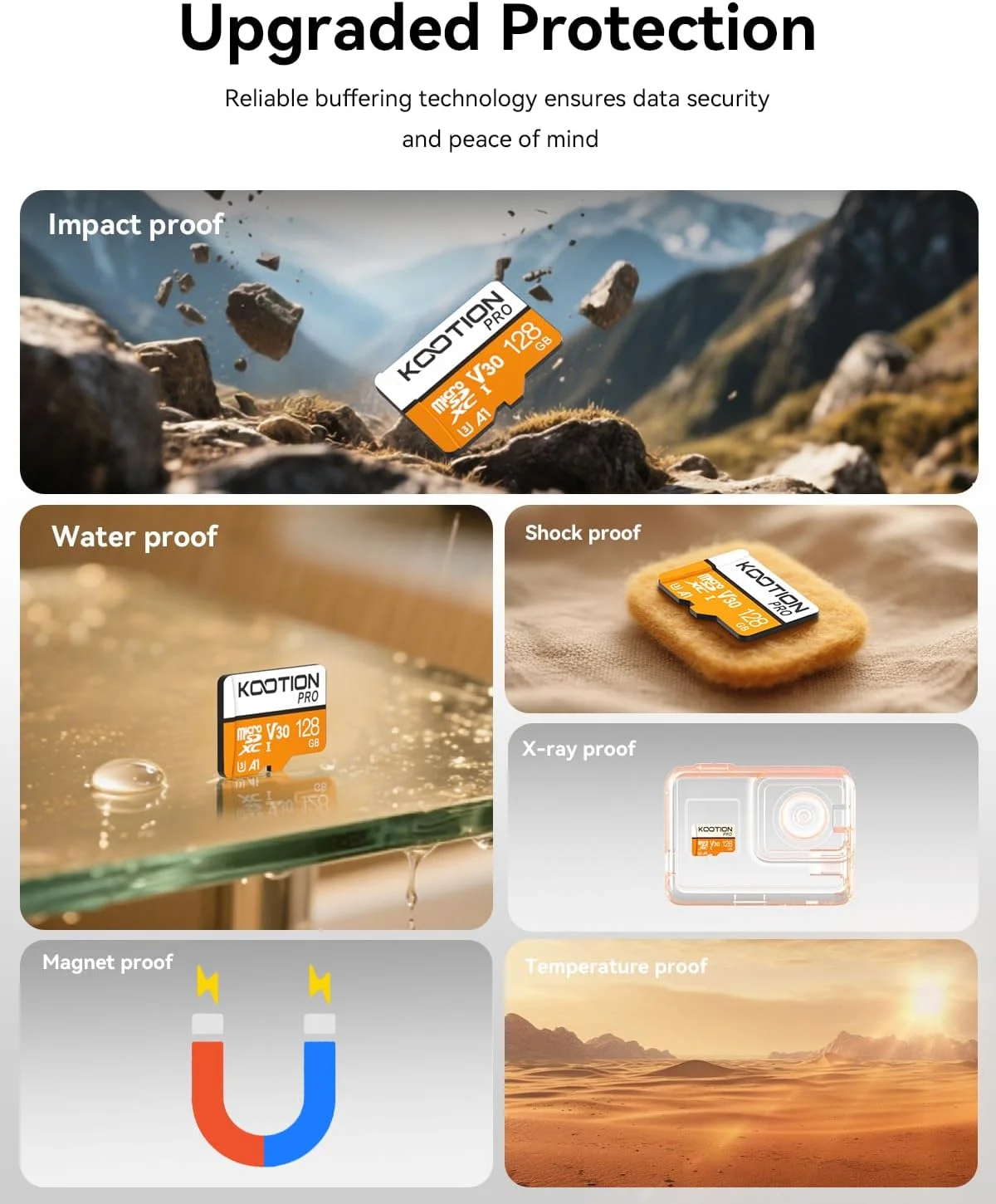 کارت حافظه میکرو اس دی 128 گیگابایتی KOOTION مناسب دوربین، کارت حافظه میکرو SDXC فوق العاده سریع U3 با سرعت بالا TF Card R Flash، U3، A1، V30 کارت حافظه میکرو اس دی 128 گیگابایتی KOOTION مناسب دوربین، کارت حافظه میکرو SDXC فوق العاده سریع U3 با سرعت بالا TF Card R Flash، U3، A1، V30