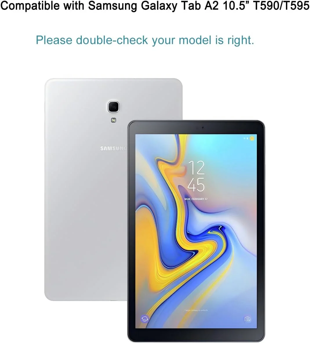ZYHKJYL [بسته 2 عددی] محافظ صفحه نمایش شیشه ای حرارت دیده طراحی شده برای Samsung TAB A2 T590/595 2018، فیلم حرارت دیده با کیفیت بالا، سختی 9H، ضد خش، محافظت در برابر سقوط