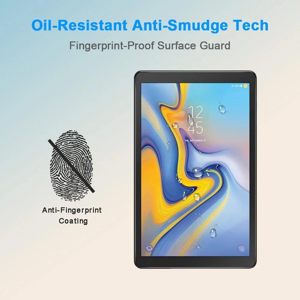 ZYHKJYL [بسته 2 عددی] محافظ صفحه نمایش شیشه ای حرارت دیده طراحی شده برای Samsung TAB A2 T590/595 2018، فیلم حرارت دیده با کیفیت بالا، سختی 9H، ضد خش، محافظت در برابر سقوط