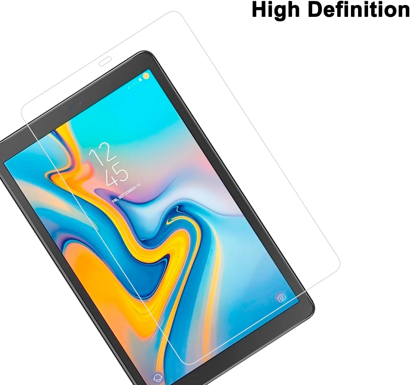 ZYHKJYL [بسته 2 عددی] محافظ صفحه نمایش شیشه ای حرارت دیده طراحی شده برای Samsung TAB A2 T590/595 2018، فیلم حرارت دیده با کیفیت بالا، سختی 9H، ضد خش، محافظت در برابر سقوط
