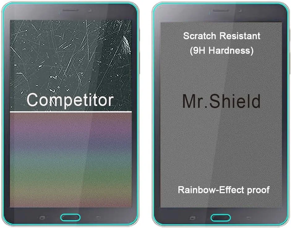 [بسته 2 عددی] محافظ صفحه نمایش شیشه ای حرارت دیده Mr Shield برای تبلت سامسونگ گلکسی تب A 8.0 اینچ [ضخامت 0.3 میلی متر، سختی 9H، لبه گرد 2.5D]