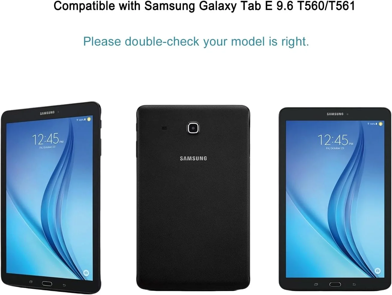 محافظ صفحه نمایش شیشه ای حرارت دیده HYGMOCC برای تبلت سامسونگ گلکسی تب E 9.6 SM-T560 / T561، سختی 9H، ضد خش، سازگار با قاب، بدون حباب (1 عدد)