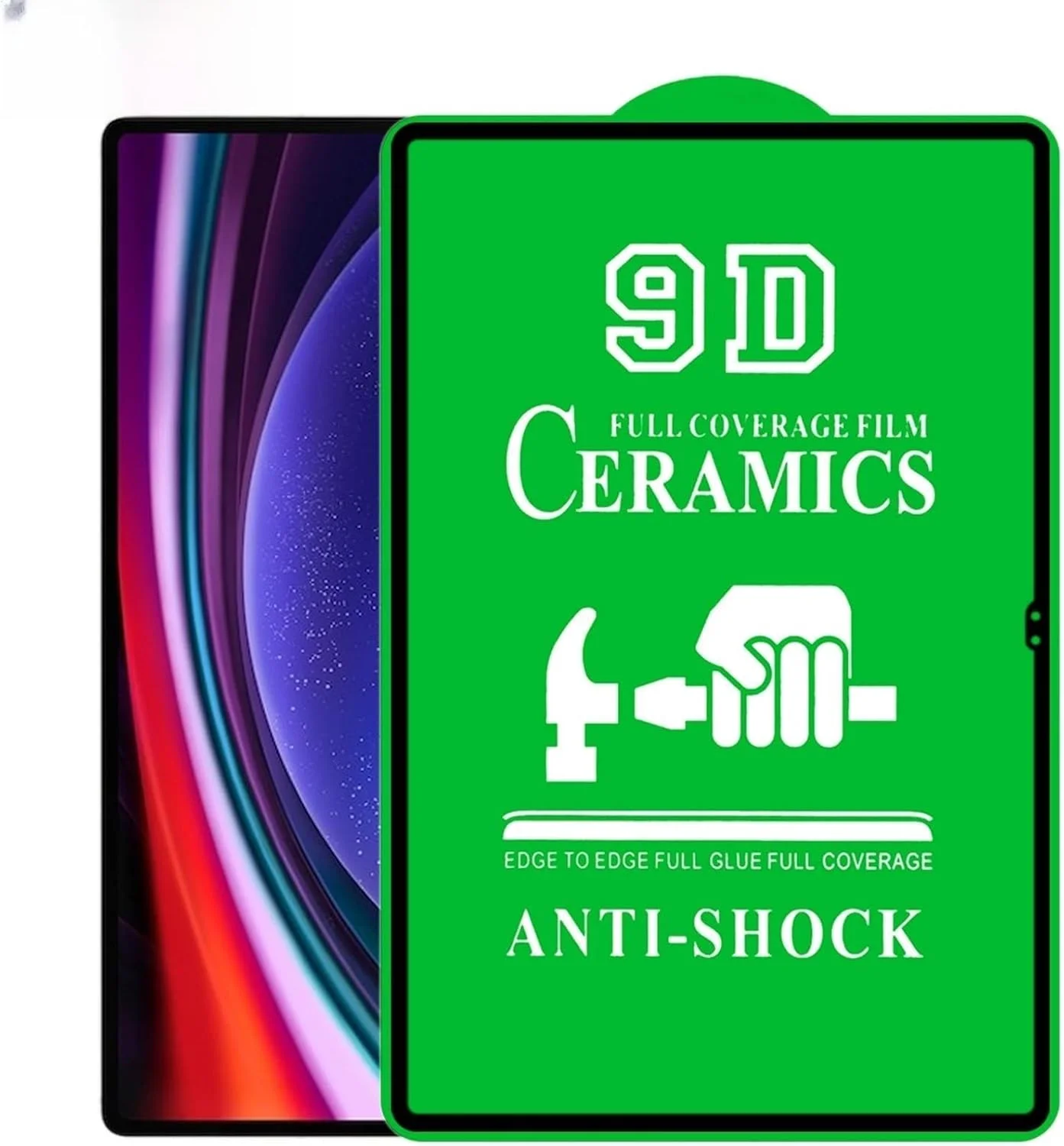 محافظ صفحه نمایش شیشه ای تمپرد SHIHUI برای سامسونگ گلکسی تب S8+، 25 عدد فیلم سرامیکی چسب کامل 9D (رنگ: رنگ 4)
