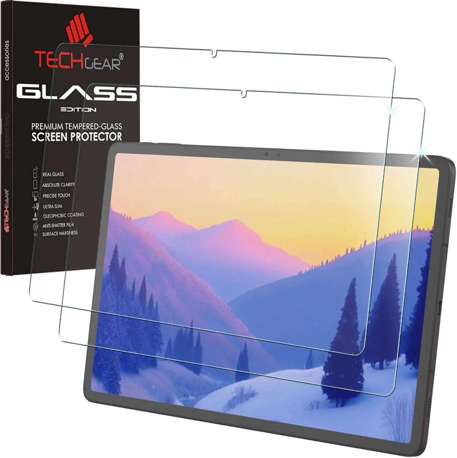 محافظ صفحه نمایش شیشه ای حرارت دیده TECHGEAR برای تبلت سامسونگ گلکسی تب S9 FE 2023 11 اینچ SM-X510 / SM-X516، وضوح HD، بدون حباب