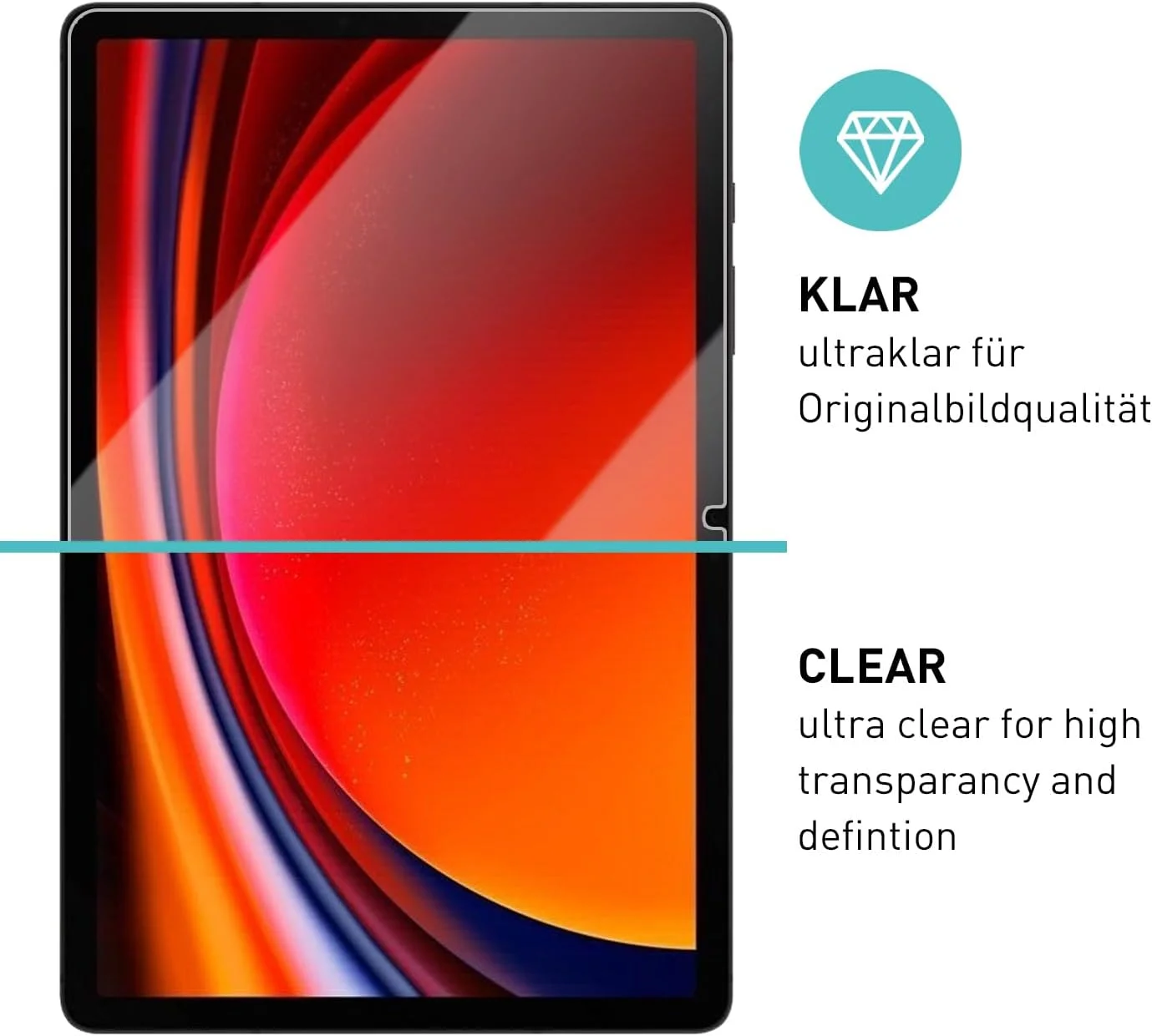 محافظ صفحه نمایش شیشه ای اسمارتکت [2 عدد، شفاف] سازگار با Samsung Galaxy Tab S9، شیشه محافظ ضد خش، شیشه Gerhard 9H، بدون حباب، فوق العاده مقاوم، ضد اثر انگشت