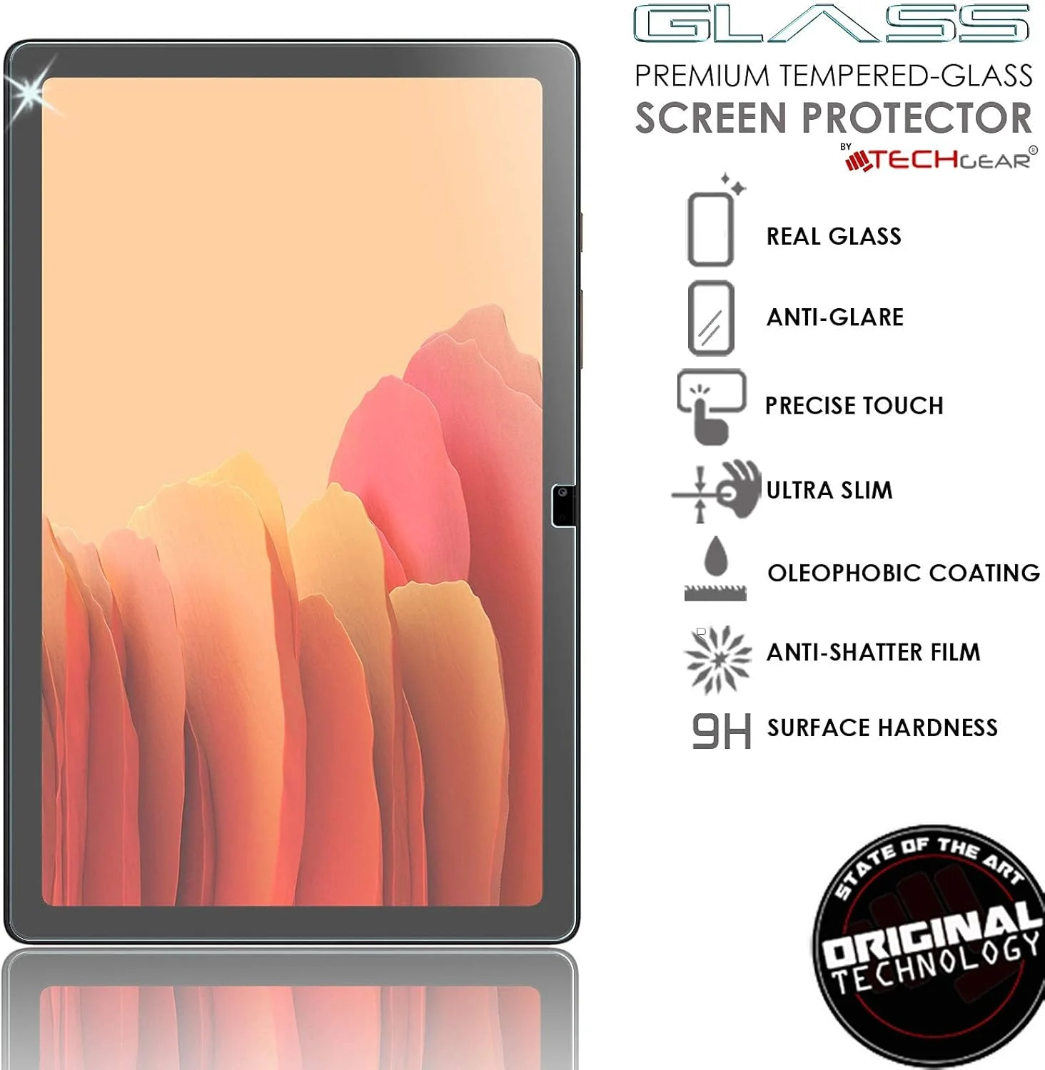 محافظ صفحه نمایش مات شیشه ای TECHGEAR ضد بازتاب نور مناسب برای گلکسی تب A7 10.4 اینچ 2020، شیشه حرارت دیده [سختی 9H] [ضد خش] [بدون حباب] طراحی شده برای سامسونگ گلکسی تب A7 -T500 / T505