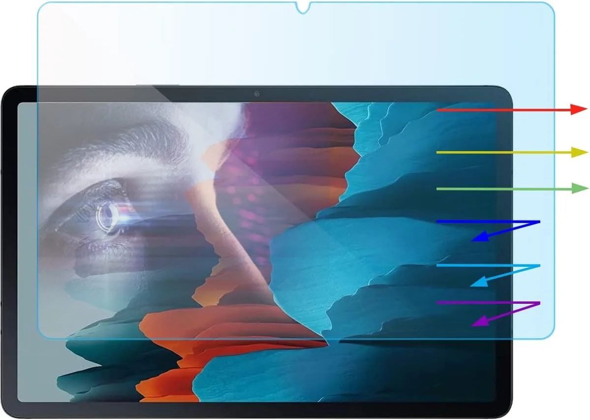 محافظ صفحه نمایش ضد نور آبی YINOVEEN برای تبلت سامسونگ گلکسی تب S7 پلاس 12.4 اینچ (2 عدد)، مناسب برای تب S7 پلاس 12.4 اینچ 2020 مدل T970 -T975 -T976 -T978، فیلتر محافظ صفحه نمایش محافظت از چشم