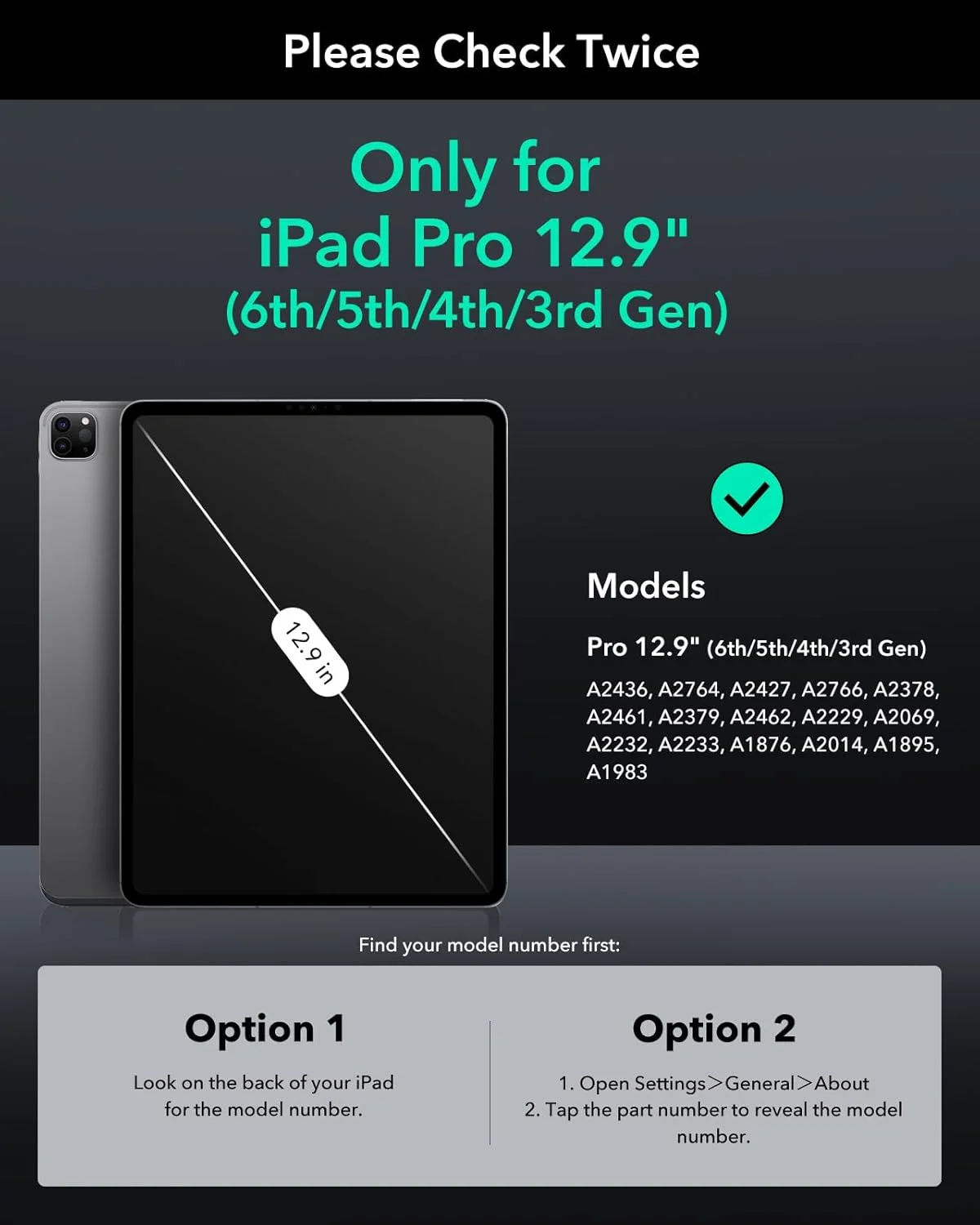 محافظ صفحه نمایش شیشه ای ESR برای آیپد پرو 12.9 اینچ (2022/2021/2020/2018)، فیلم شیشه حرارت دیده با سینی نصب آسان، محافظت درجه نظامی، مقاوم در برابر خراش، وضوح HD، سری Armorite، بسته 2 عددی