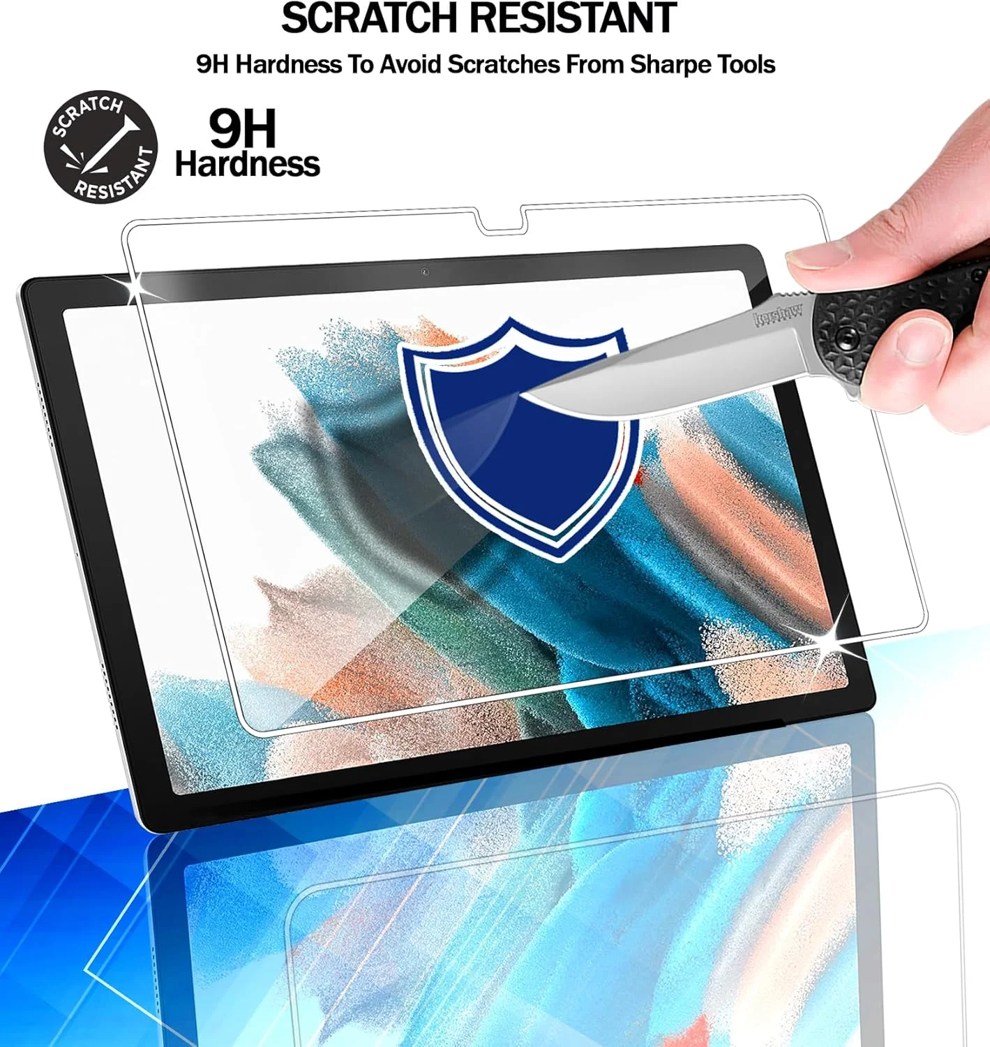 محافظ صفحه نمایش RKINC بسته 2 عددی برای تبلت سامسونگ گلکسی تب A8 10.5 اینچ SM-X200/X205، شیشه محافظ صفحه نمایش HD، 0.33 میلی متر مقاوم در برابر خش، بدون حباب