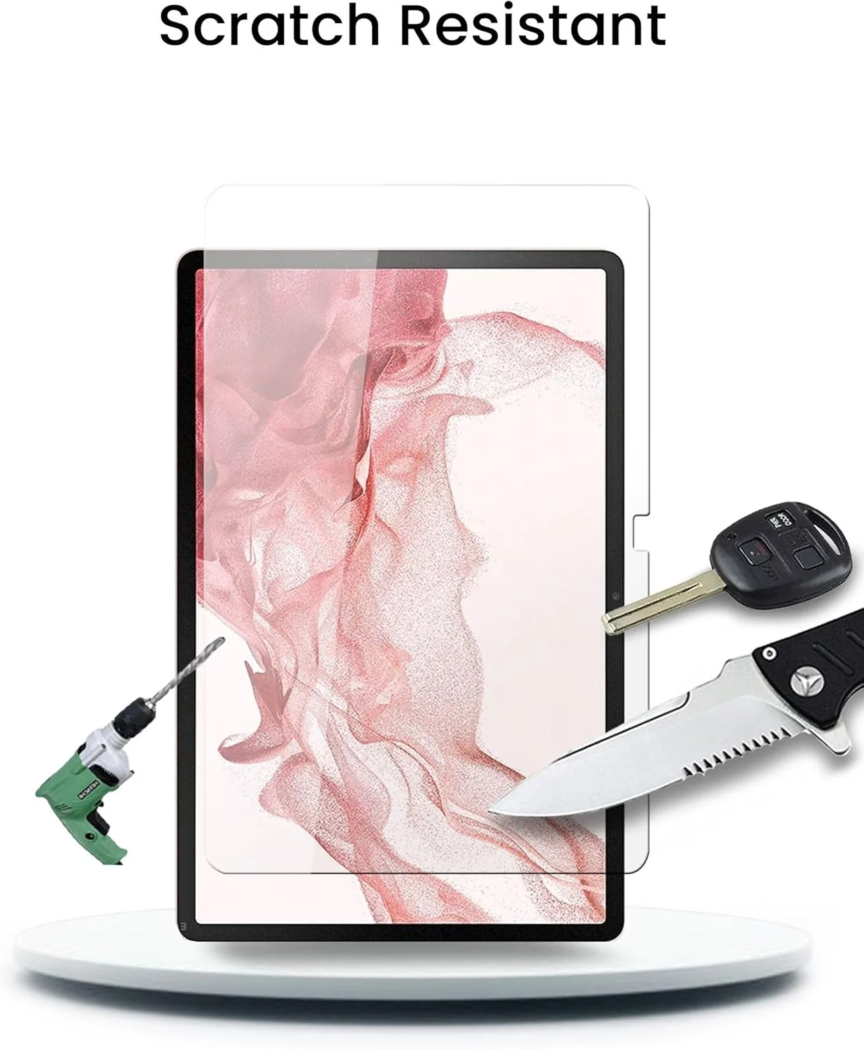 محافظ صفحه نمایش شیشه ای حرارت دیده 9H HD Wtech برای Samsung Galaxy Tab S9 Plus/S9+، 2 عدد، شفاف