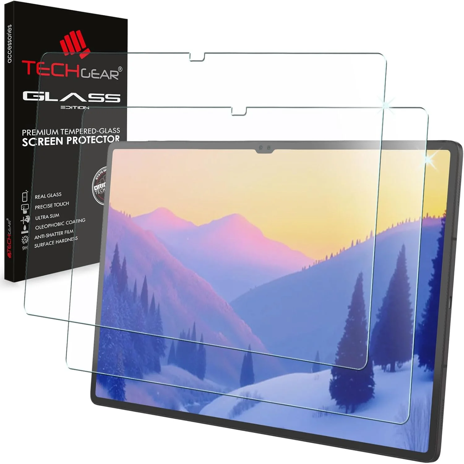 محافظ صفحه نمایش TECHGEAR بسته 2 عددی مناسب برای گلکسی تب S8 Ultra 14.6 2022 (SM-X900/X906)، محافظ صفحه نمایش شیشه ای حرارت دیده [سختی 9H] [شفافیت کریستالی] سازگار با سامسونگ گلکسی تب