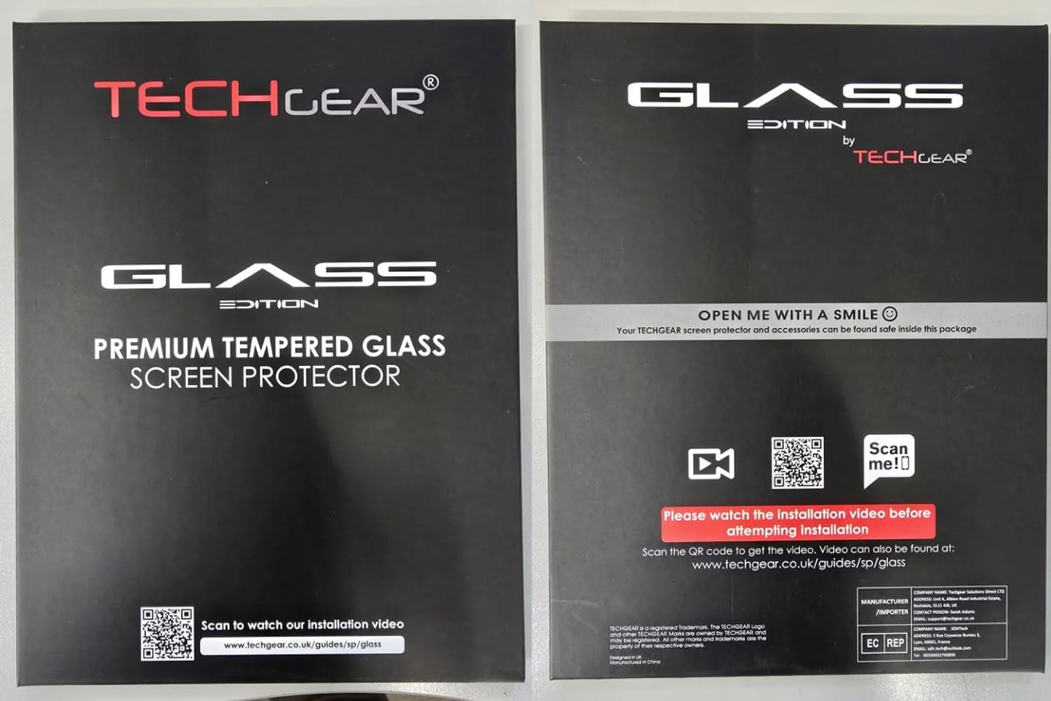 محافظ صفحه نمایش شیشه ای حرارت دیده TECHGEAR Galaxy Tab Active 3 8 اینچی (دو عددی) مدل SM-T570 / T575 / T577 [9H] [وضوح HD] [مقاوم در برابر خراش] طراحی شده برای Samsung Galaxy Tab Active 3