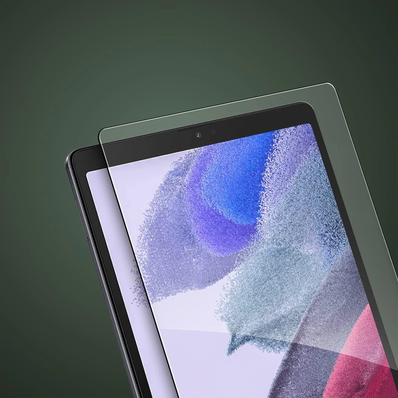 محافظ صفحه نمایش شیشه ای حرارت دیده مگ گلس برای تبلت سامسونگ گلکسی تب A7 Lite - پوشش کامل ضد حباب UHD (سازگار با قاب)