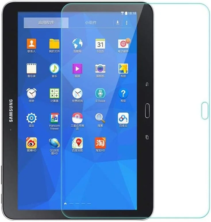 محافظ صفحه نمایش شیشه ای حرارت دیده فوق شفاف ضد خش و لک اثر انگشت Muzz برای تبلت سامسونگ گلکسی تب 4 T530 سایز 10.1 اینچ، بدون ایجاد حباب