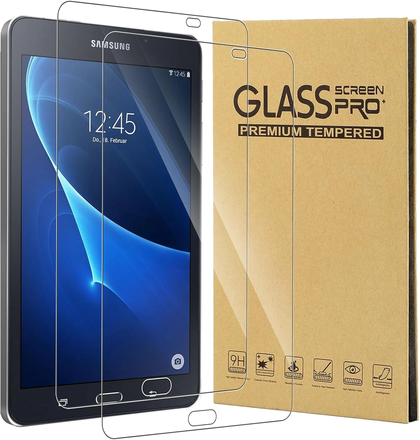 محافظ صفحه نمایش CONAPIKA برای تبلت سامسونگ گلکسی تب A6 10.1 اینچ، بسته 2 عددی، سختی 9H، ضد خش، ضد حباب، محافظ صفحه نمایش شیشه ای حرارت دیده، لبه 2.5D، HD شفاف، ضد اثر انگشت