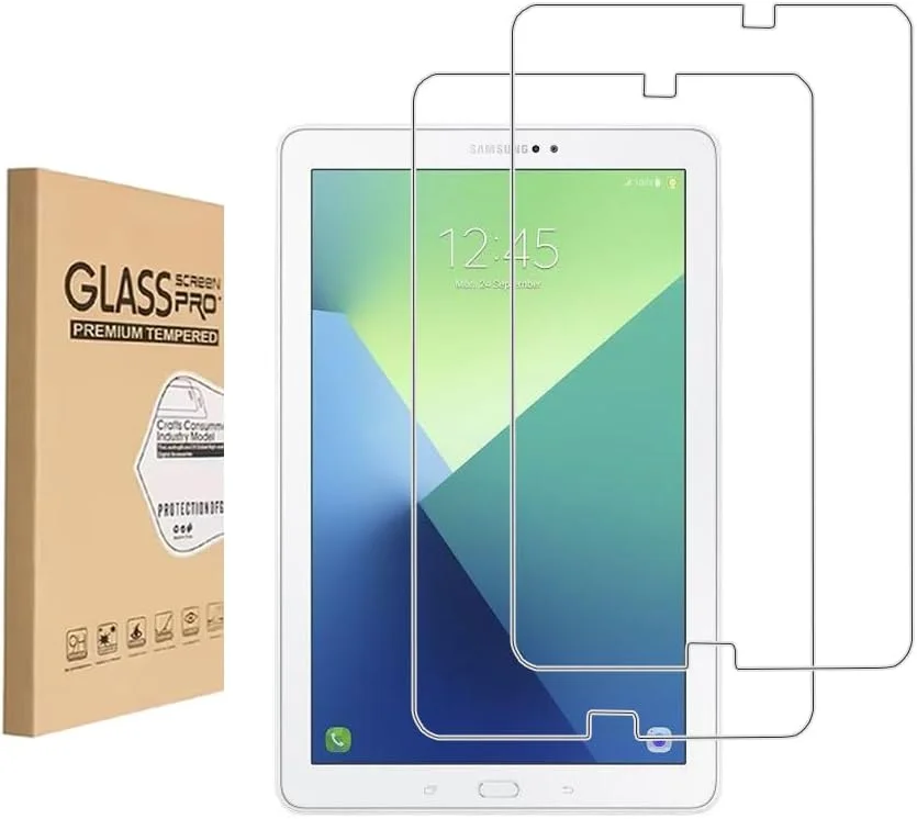 محافظ صفحه نمایش شیشه ای XYGCACO [بسته 2 عددی] سازگار با سامسونگ (TAB A 10") P585/P580، فیلم سخت شده با وضوح بالا، سختی 9H، ضد خش، محافظت در برابر سقوط