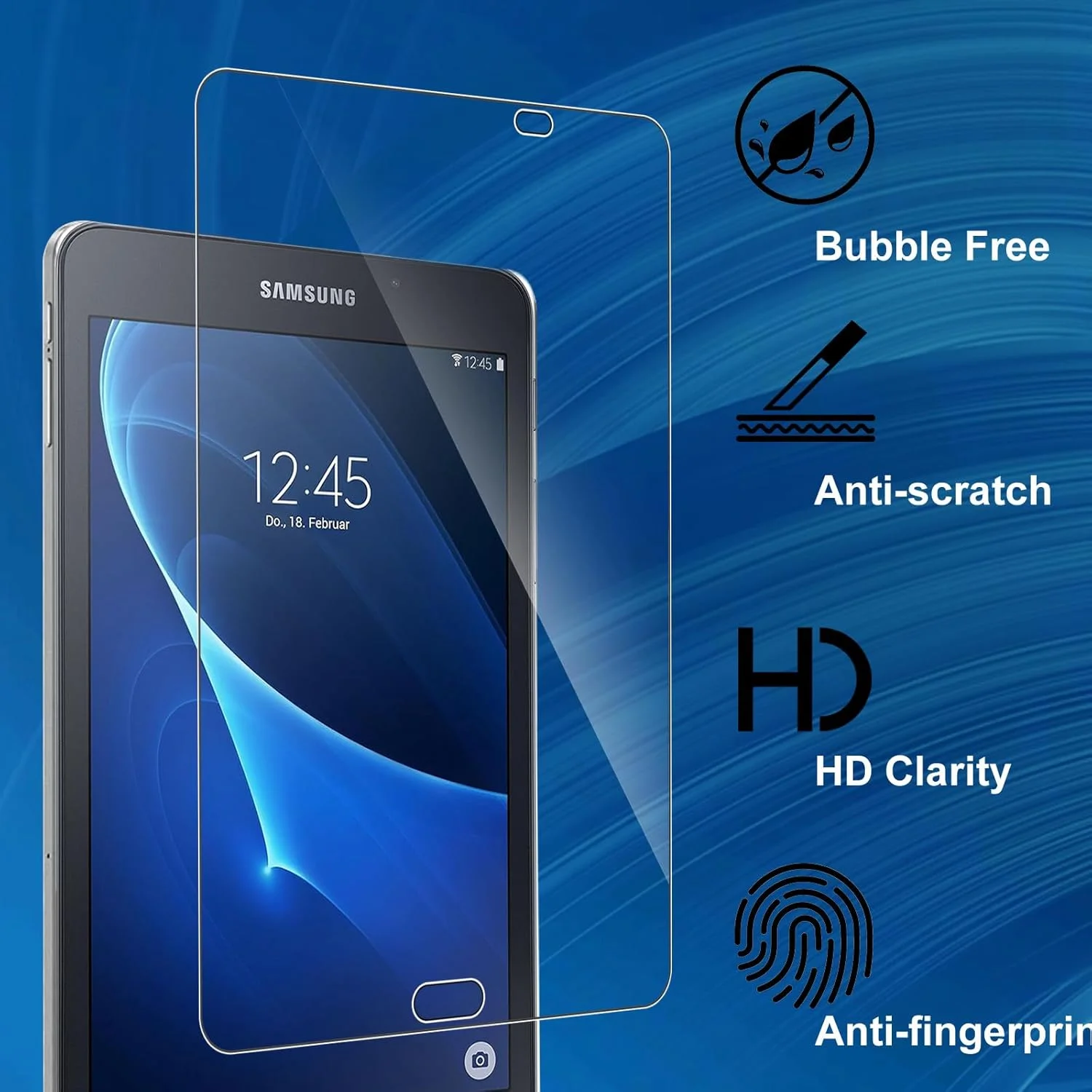 محافظ صفحه نمایش CONAPIKA برای تبلت سامسونگ گلکسی تب A6 10.1 اینچ، بسته 2 عددی، سختی 9H، ضد خش، ضد حباب، محافظ صفحه نمایش شیشه ای حرارت دیده، لبه 2.5D، HD شفاف، ضد اثر انگشت
