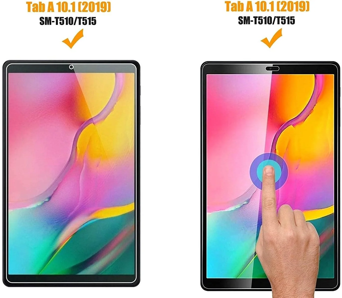 محافظ صفحه نمایش شیشه ای حرارت دیده M.G.R.J® برای تبلت سامسونگ Tab A 10.1 اینچ 2019 (T510/T515) (بسته 2 عددی)