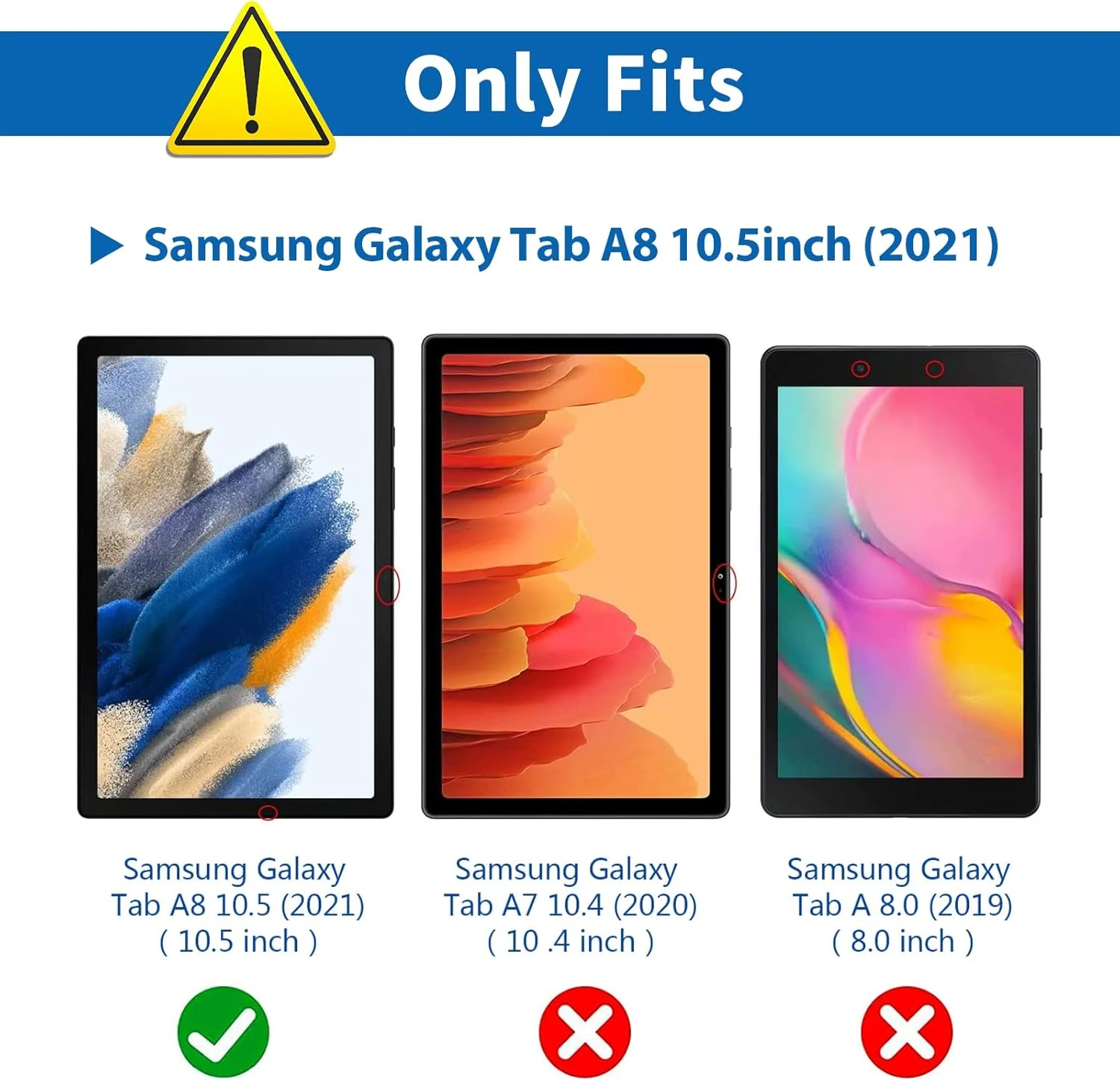 محافظ صفحه نمایش شیشه ای [2 عددی] سازگار با تبلت سامسونگ گلکسی تب A8 10.5 اینچی مدل SM-X200/X205، محافظ صفحه نمایش شیشه ای پریمیوم با [9H] [فوق العاده شفاف] [ضد خش]، سازگار با قاب - شفاف