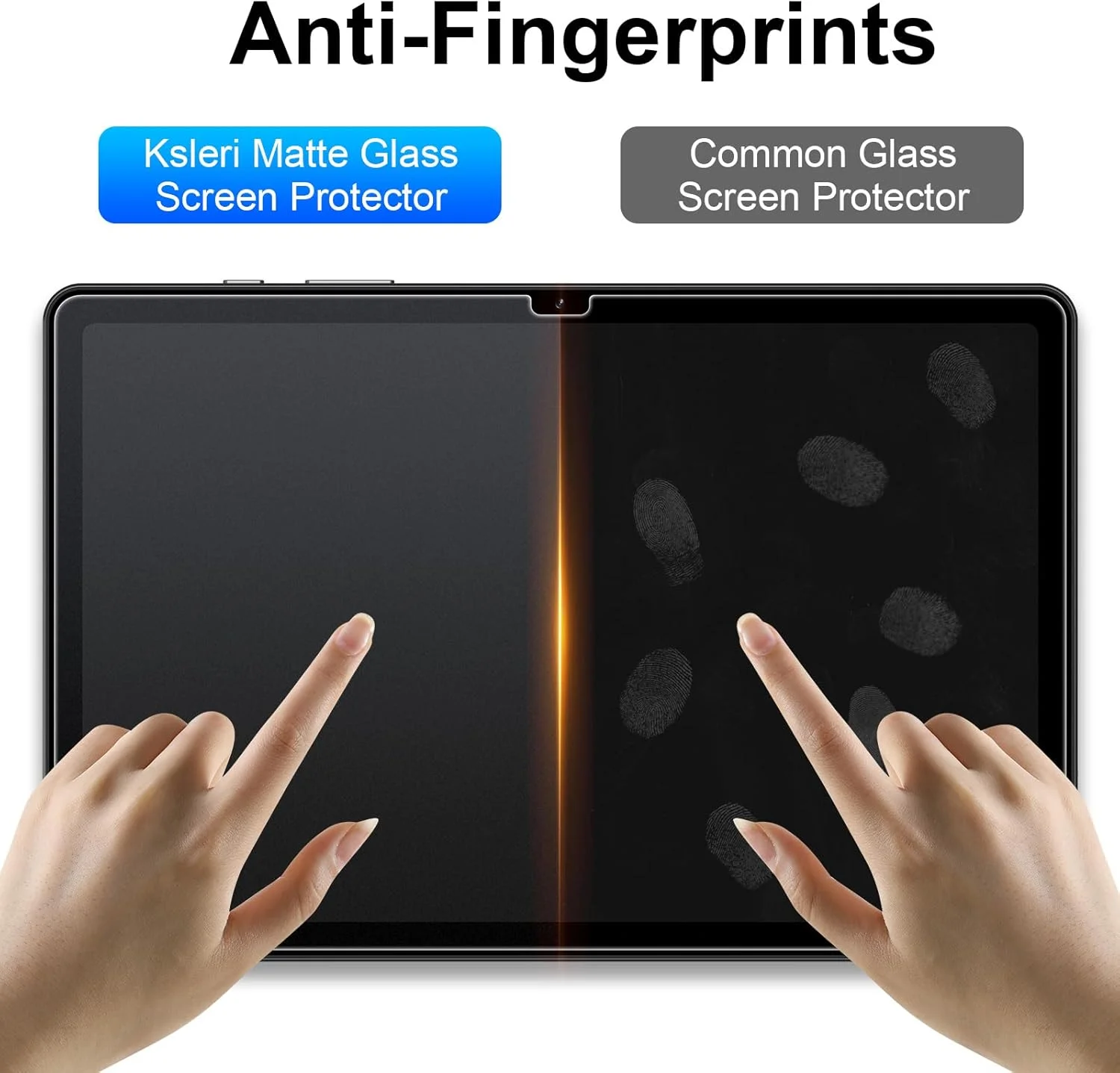 محافظ صفحه نمایش مات شیشه ای Ksleri بسته 2 عددی مناسب برای تبلت سامسونگ گلکسی تب A9 پلاس/A9+ 5G 11 اینچی مدل 2023 (SM-X210/X216/X218) (غیر حریم خصوصی) ضد انعکاس نور و ضد اثر انگشت، شیشه حرارت دیده به همراه قاب نصب