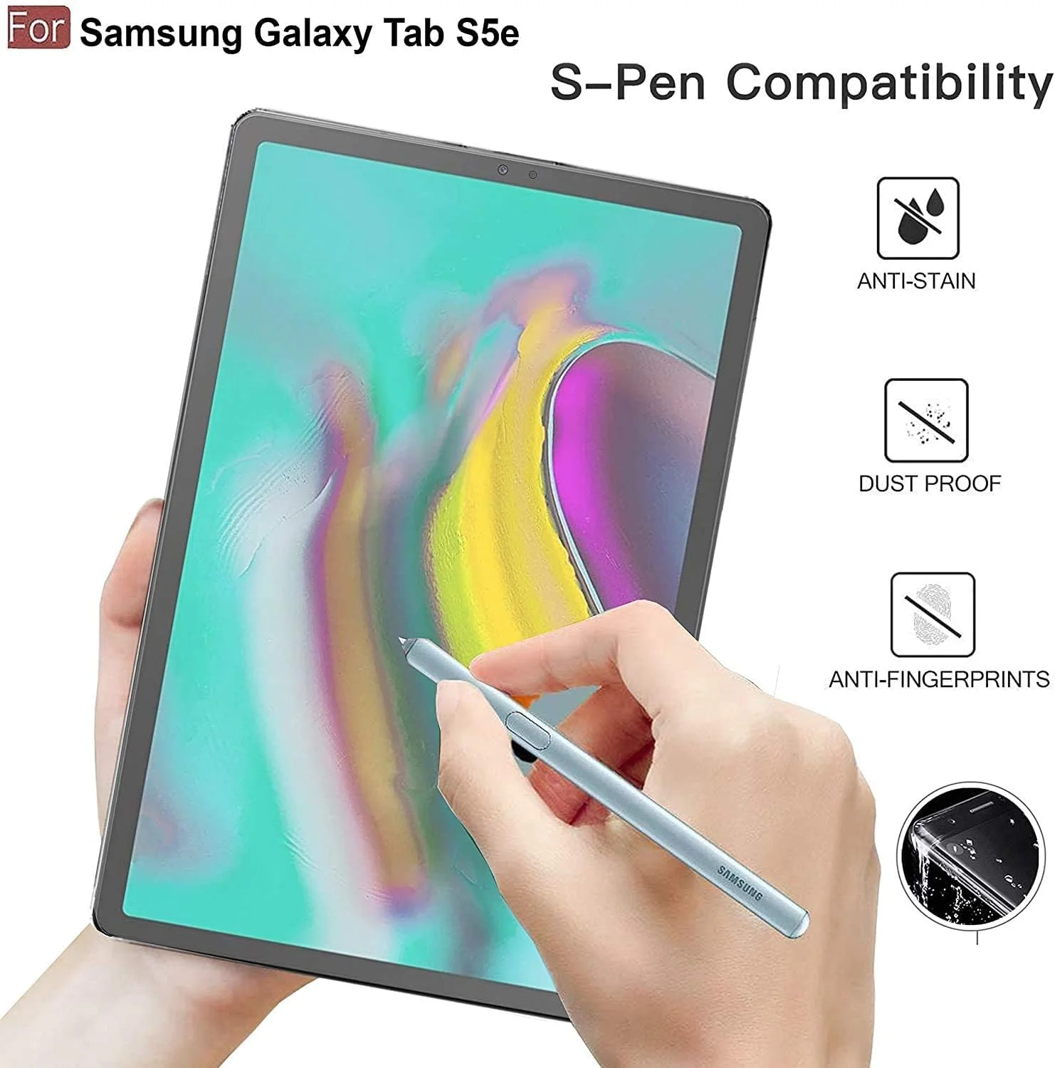 محافظ صفحه نمایش شیشه ای حرارت دیده M.G.R.J® سازگار با Samsung Galaxy Tab S5e (-T720 / T725)