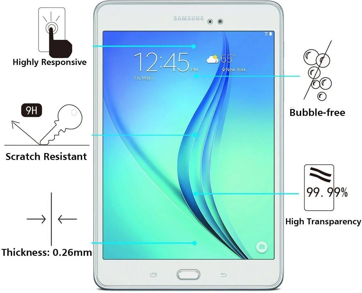 محافظ صفحه نمایش شیشه ای Trands برای تبلت سامسونگ گلکسی تب A 9.7 اینچ