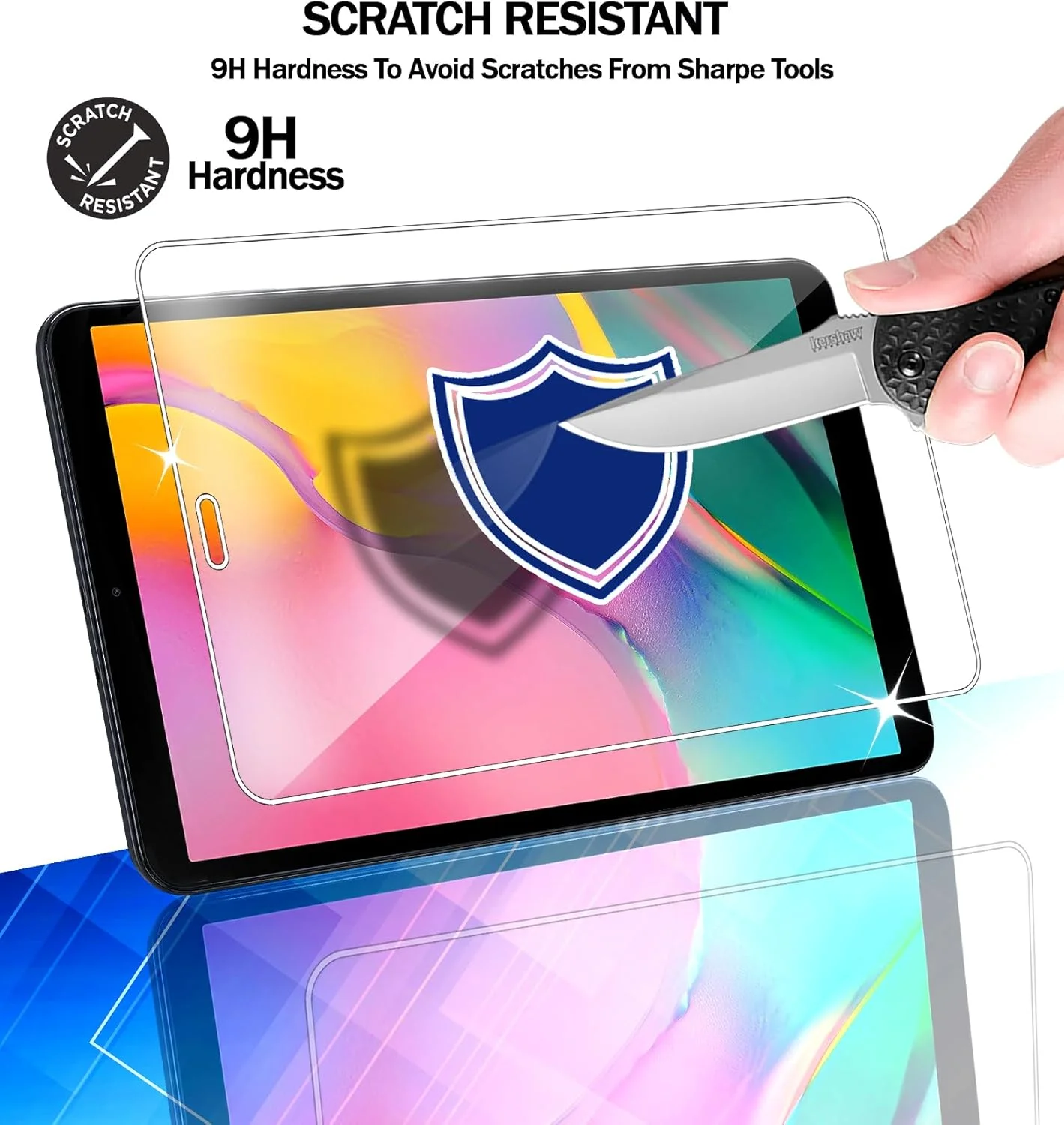 محافظ صفحه نمایش شیشه ای RKINC بسته 2 عددی مناسب برای تبلت سامسونگ گلکسی تب A 2019 10.1 اینچ (SM-T510 SM-T515)، محافظ صفحه نمایش HD، ضخامت 0.33 میلی متر، مقاوم در برابر خراش، بدون حباب