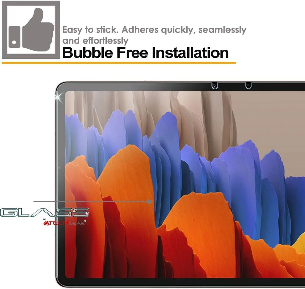 محافظ صفحه نمایش شیشه ای TECHGEAR Galaxy Tab S7 11.0 اینچ (-T870 / -T875)، شیشه حرارت دیده [سختی 9H] [وضوح HD] [مقاوم در برابر خراش] [بدون حباب] طراحی شده برای Samsung Galaxy Tab S7