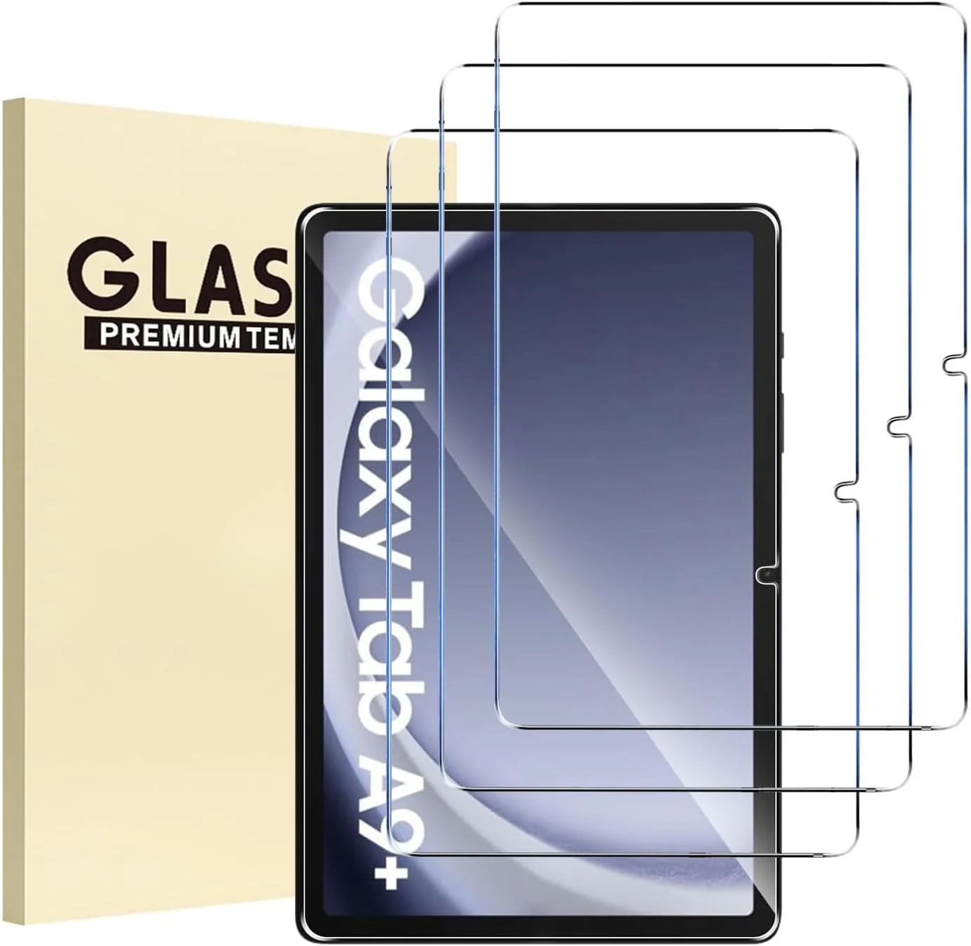 محافظ صفحه نمایش Micnos سازگار با تبلت سامسونگ Tab A9 Plus 11 اینچ (2023)، فیلم شیشه ای، سختی 9H، ضد خش، ضد روغن، ضد حباب، لبه گرد 2.5D [بسته 3 عددی]