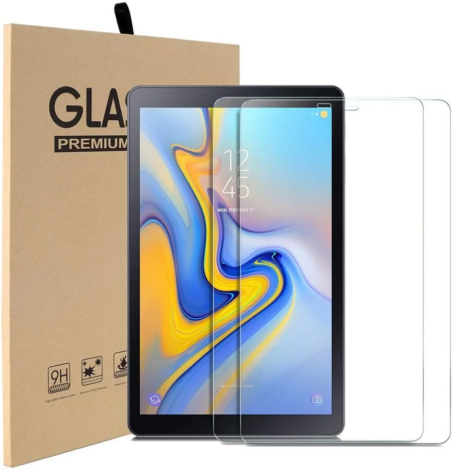 محافظ صفحه نمایش MadeRy [بسته 2 عددی] برای تبلت سامسونگ گلکسی تب A 10.5 اینچ 2018 (مدل T590/T595)، فیلم شیشه ای حرارت دیده شفاف با وضوح بالا سازگار با گلکسی تب A 10.5 اینچ (2018)