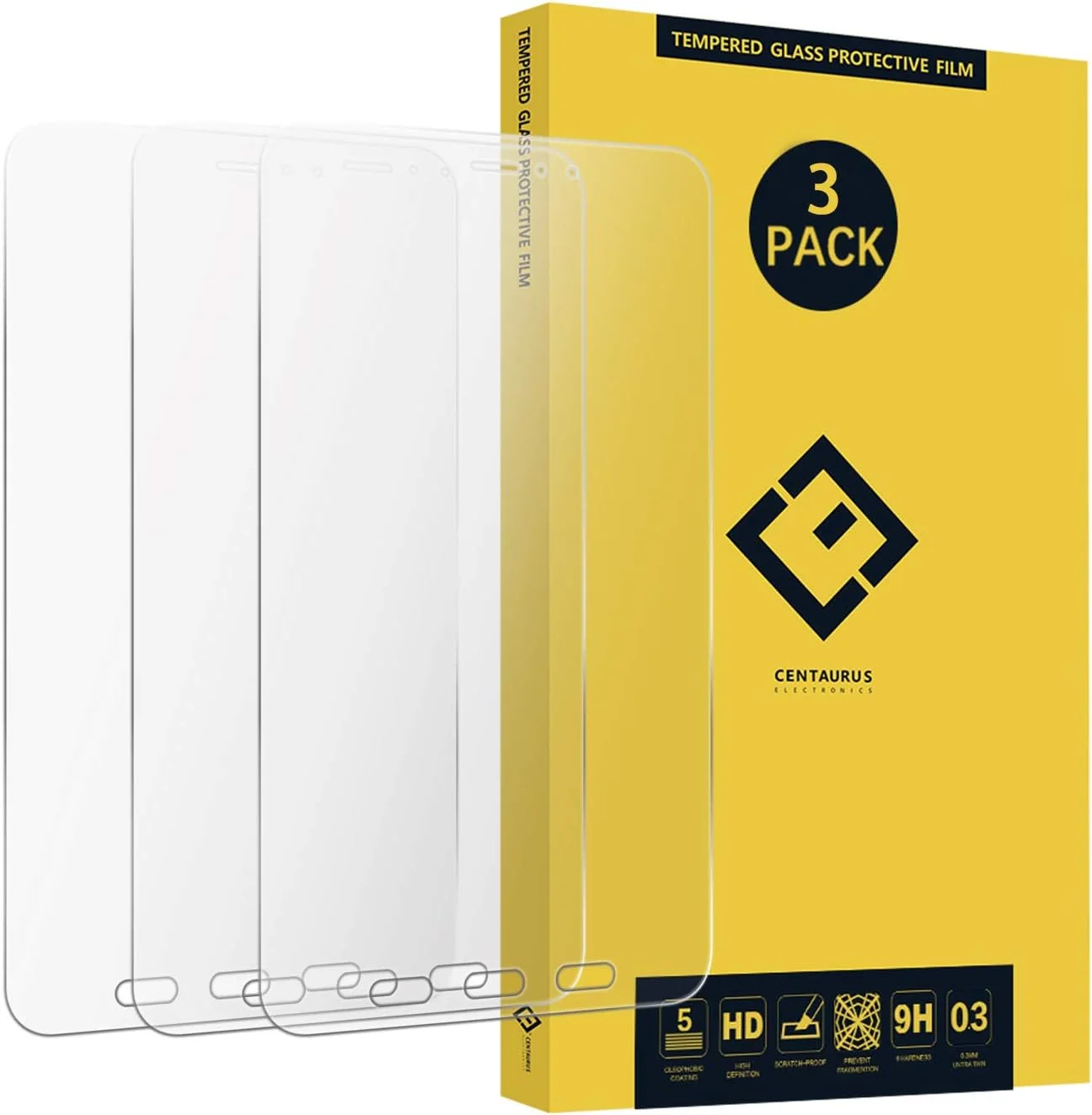 محافظ صفحه نمایش سنتاروس 3 عددی برای تبلت سامسونگ گلکسی تب اکتیو 3 T575، ضد خش، سختی H9، پوشش کامل، فیلم محافظ حرارتی سازگار با سامسونگ گلکسی تب اکتیو 3 T575