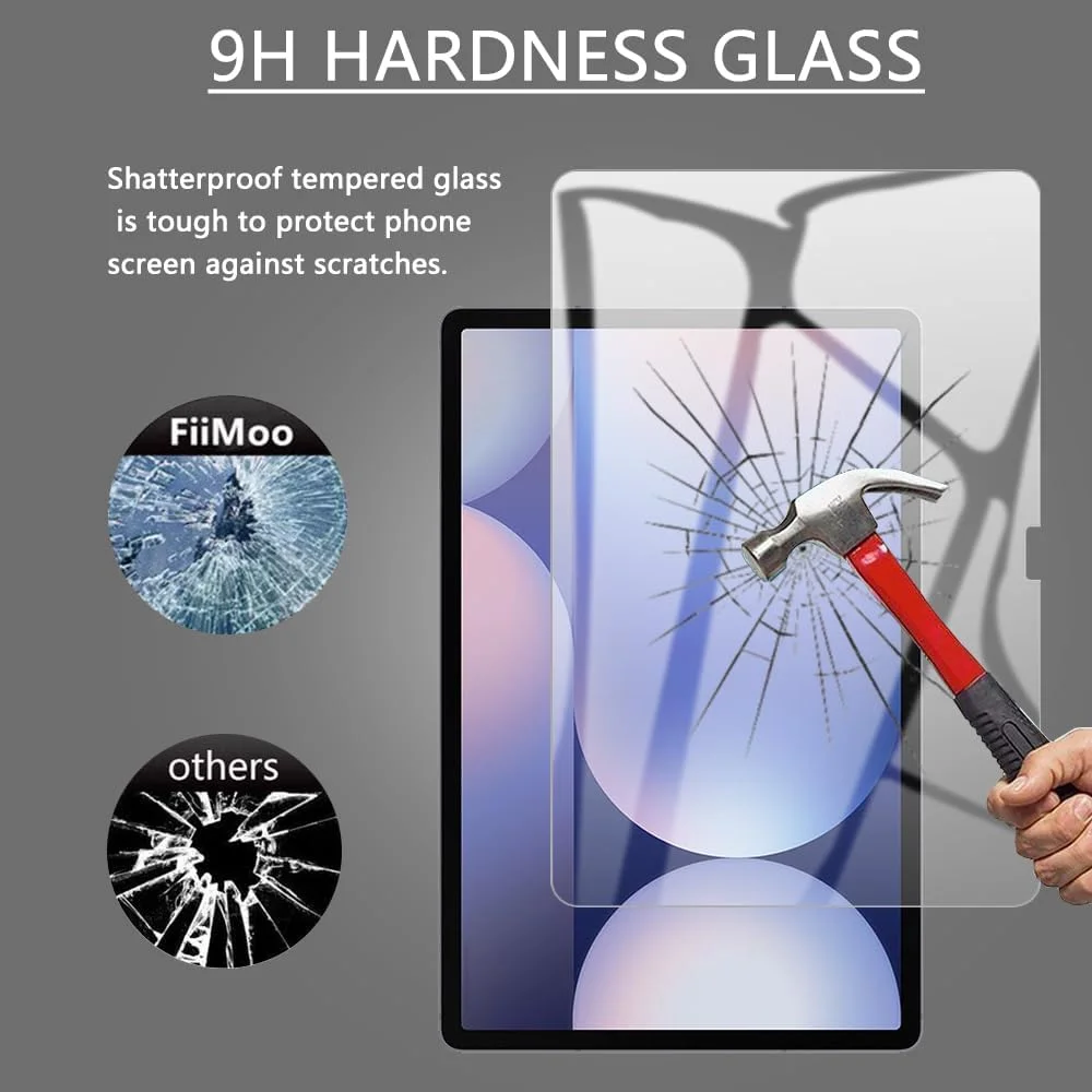 محافظ صفحه نمایش FiiMoo برای Samsung Galaxy Tab S10+، سازگار با شیشه حرارت دیده Galaxy Tab S10+، وضوح HD با سختی 9H، ضد خش، بدون حباب، فیلم محافظ صفحه نمایش