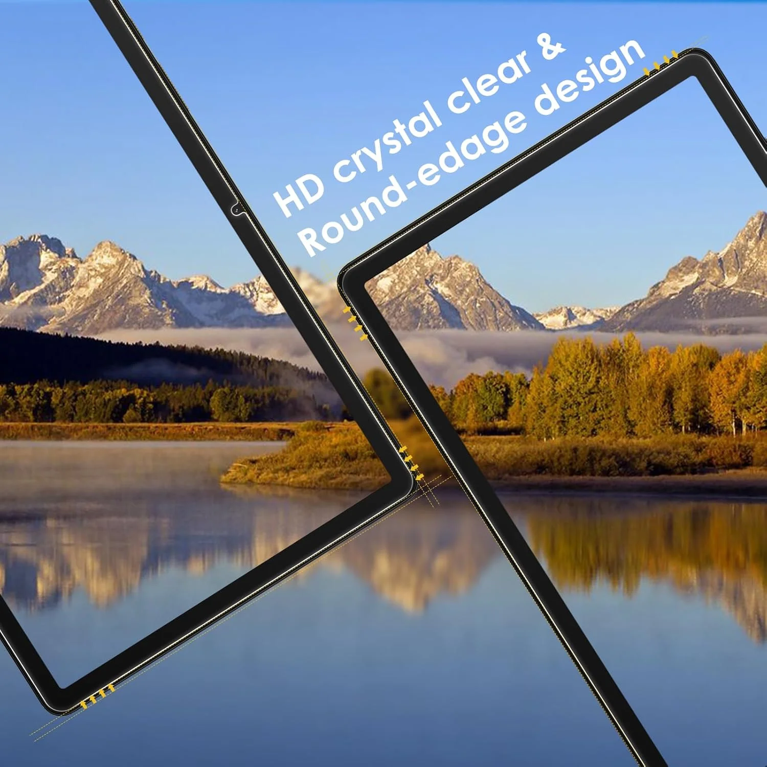 محافظ صفحه نمایش Bighan بسته 2 عددی سازگار با تبلت سامسونگ گلکسی تب A9 پلاس 11 اینچ، محافظ صفحه شیشه ای سخت با درجه سختی 9H، مقاوم در برابر خراش، وضوح HD