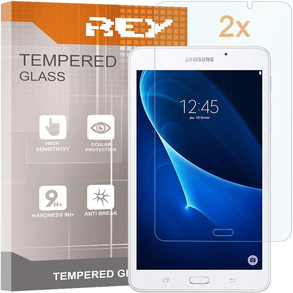 بسته 2 عددی محافظ صفحه نمایش شیشه ای تمپرد برای تبلت سامسونگ گلکسی تب A 7 اینچ، محافظ صفحه نمایش، محافظ صفحه نمایش با سختی 9H+، ضد خش و ضد اثر انگشت