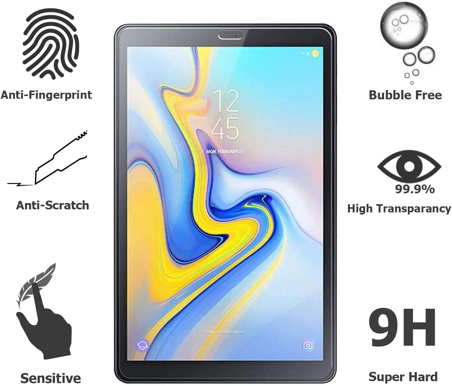 (2 عددی) محافظ صفحه نمایش شیشه ای حرارت دیده EpicGadget HD برای تبلت سامسونگ گلکسی تب A 8 اینچی مدل SM-T387 سال 2018 (ورایزون، اسپرینت)