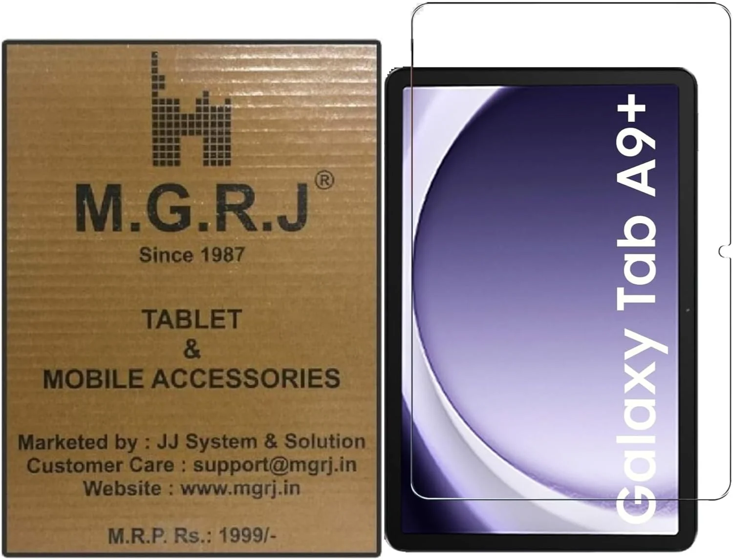 محافظ صفحه نمایش شیشه ای حرارت دیده M.G.R.J® برای تبلت سامسونگ گلکسی تب A9 پلاس (2023) (SM-X210/X215/X216) (11 اینچ) (تک عددی)