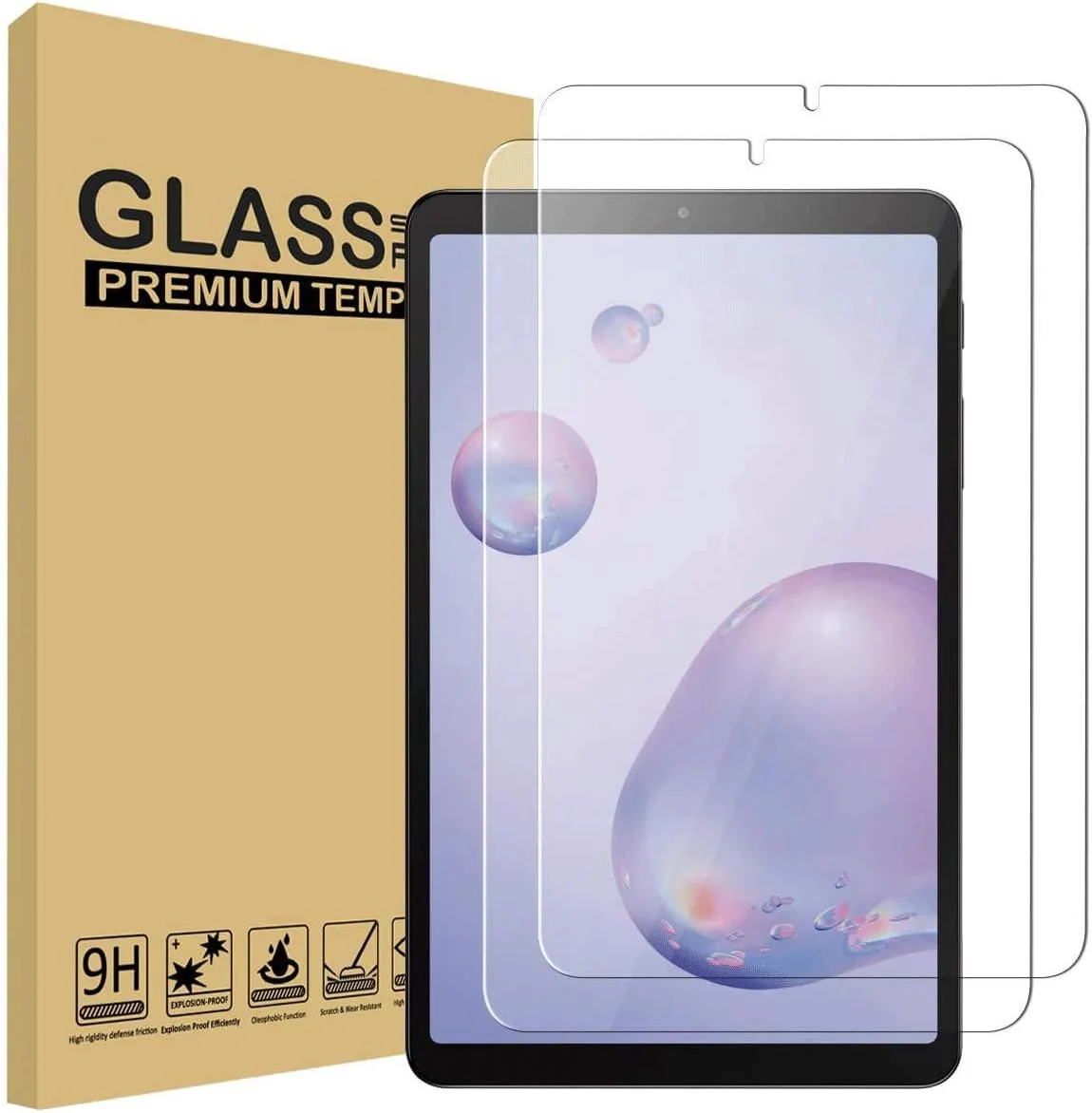 محافظ صفحه نمایش Epicgadget [بسته 2 عددی] برای گلکسی تب A 8.4، محافظ صفحه شیشه ای حرارت دیده با سختی 9H برای تبلت سامسونگ گلکسی تب A 8.4 مدل T307 سال 2020، کیفیت بالا، مقاوم در برابر خراش، سازگار با قاب