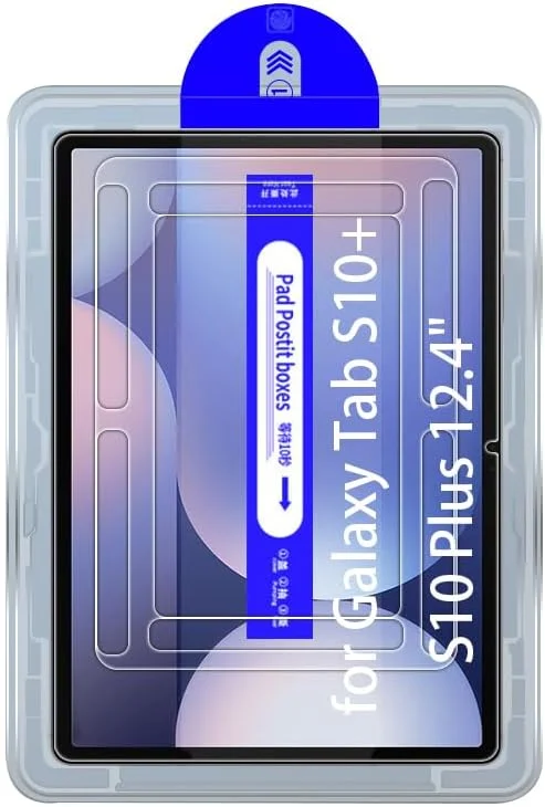 محافظ صفحه نمایش شیشه ای حرارت دیده شفاف Kepuch سازگار با Samsung Galaxy Tab S10+/S10 Plus 12.4 اینچ، همراه با ابزار تراز خودکار